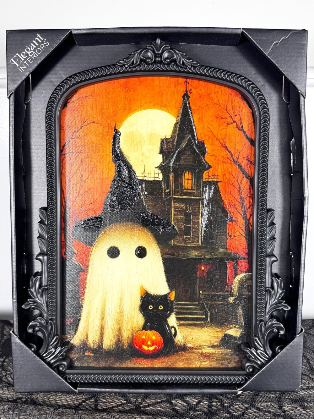 NEW Elegant Interiors Witch Ghost Haunted House Halloween Picture
